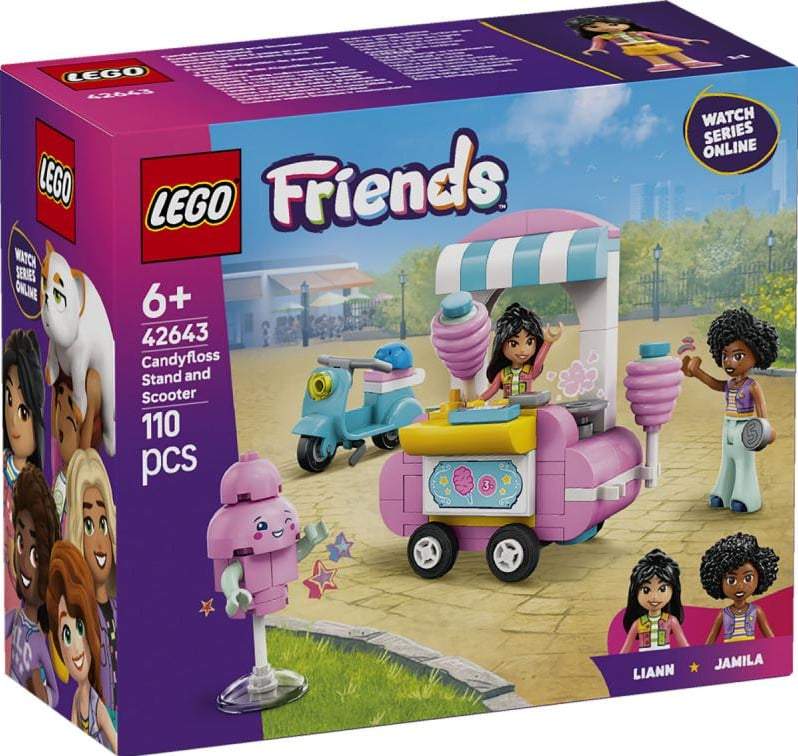 LEGO-Friends Suikerspinkraam en scooter-42643