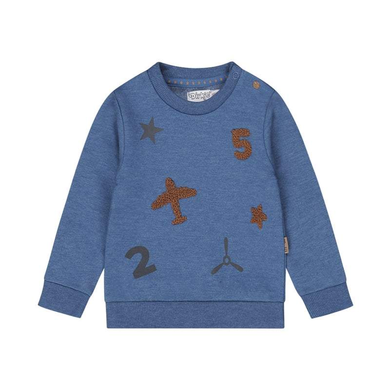 Dirkje-Jongens Sweater met ronde hals-Cobalt blauw