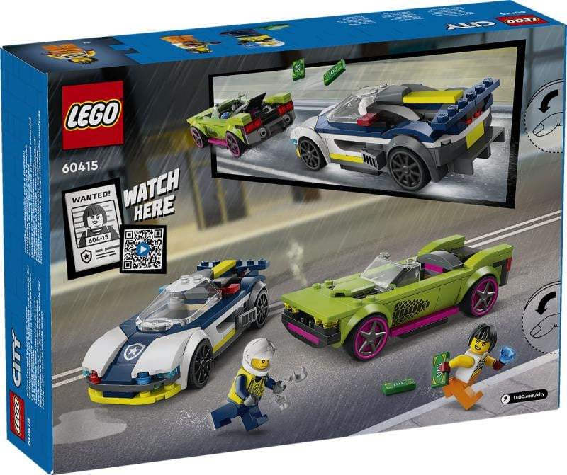 Lego City Politie Politiewagen en snelle autoachtervolging-60415