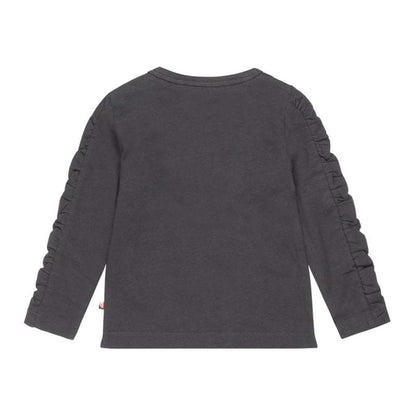 Dirkje-Girls T-shirt ls-Dark Grey