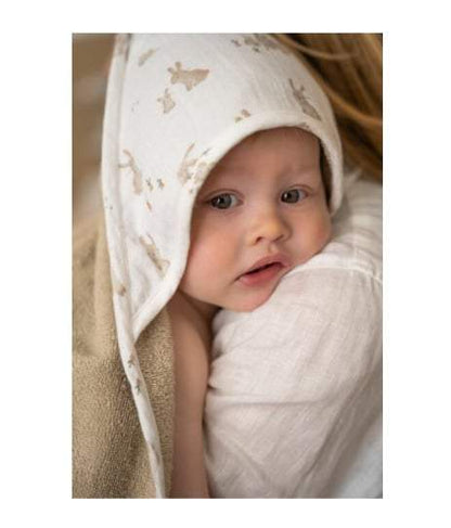 Little Dutch- Handdoek met capuchon Baby Bunny-Beige