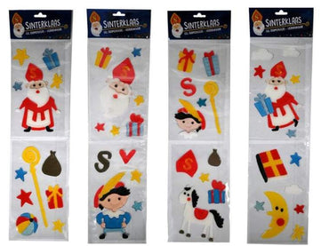 Sinterklaas Gel Raamstickers- Sint en staf