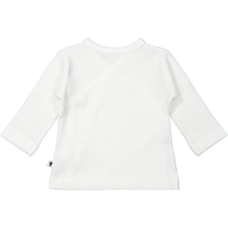 Klein Baby-T-Shirt lange mouw met overslag-Gebroken wit