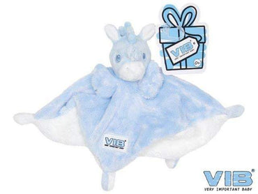 VIB- Pluche Knuffeldoekje Unicorn-Licht blauw