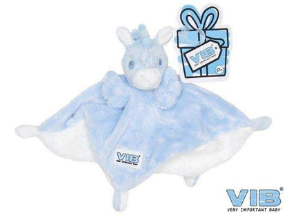 VIB- Pluche Knuffeldoekje Unicorn-Licht blauw