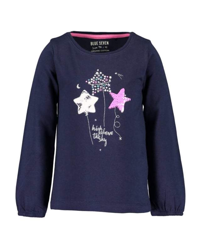 Blue Seven-Kids Meisjes T-shirt-Nacht blauw