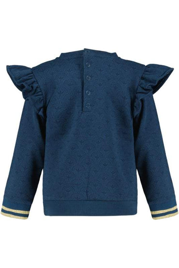 4President-Meisjes sweater Kiki- Blauw wing teal Aop