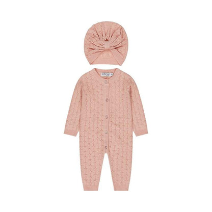 Dirkje-Meisjes babypakje  1pce met mutsje -Blushed pink