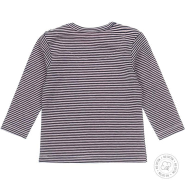 Dirkje-Baby Meisjes  t-shirt l.s Bio Cotton-Navy-Licht roze