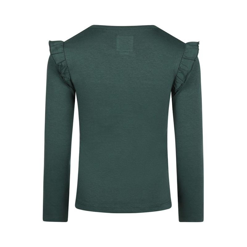 Koko Noko-Meisjes t-shirt Ls-Donker groen