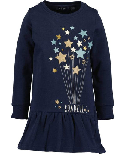 Blue Seven-Kids Meisjes jurk-Nacht blauw