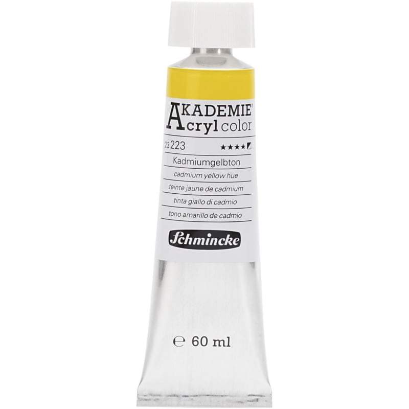 Acryl color-cadmium yellow hue (223)-semi-opaque, good fade resistant, 60ml-Schmincke AKADEMIE