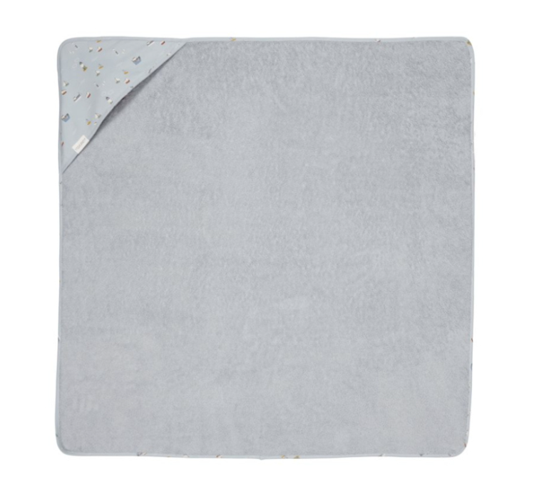 Little Dutch-Handdoek met capuchon Sailors Bay-75x75 cm -Blauw