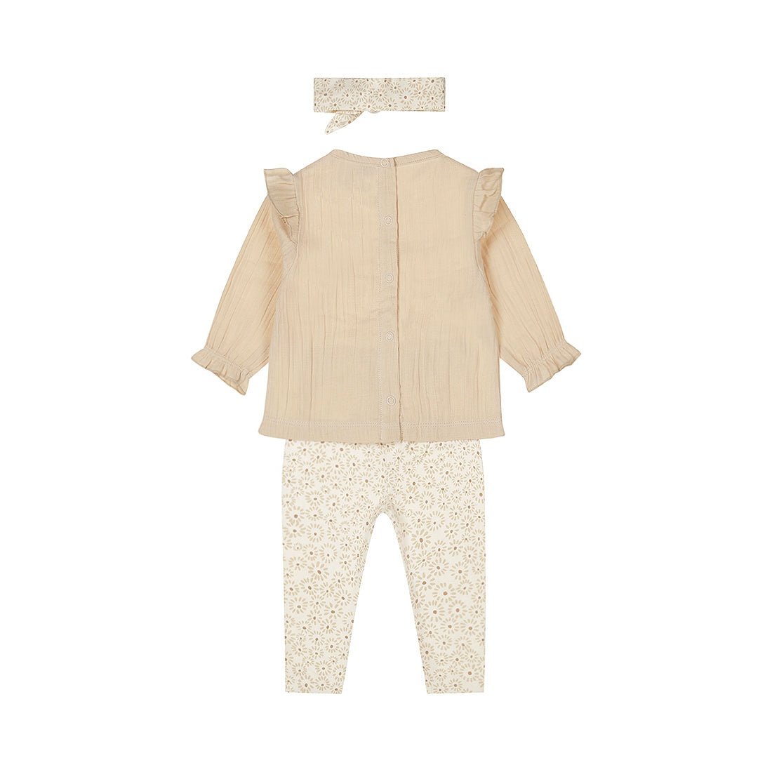 Dirkje-Meisjes 2 pce babypakje ls + haarband-Beige