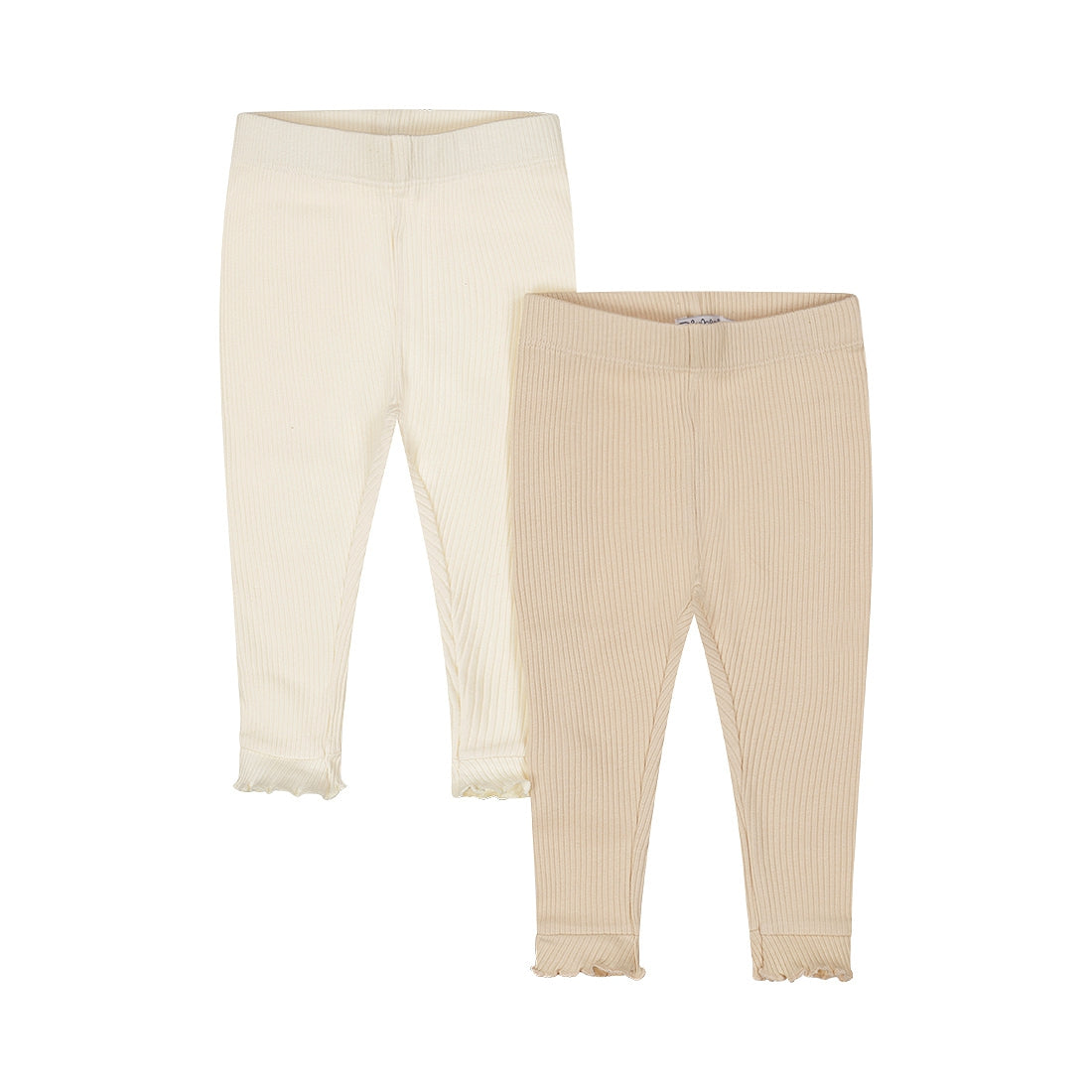 Dirkje-Meisjes 2-pack leggings-Beige