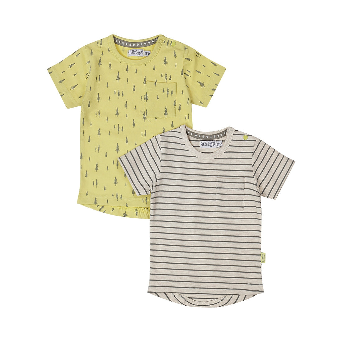 Dirkje-Jongens 2 pack t-shirt ss-Light yellow