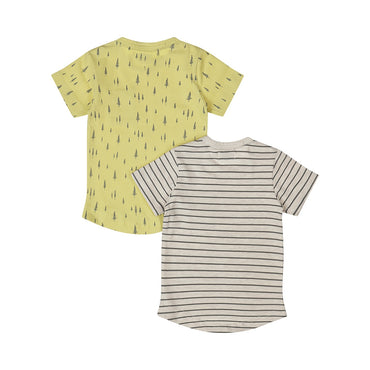 Dirkje-Jongens 2 pack t-shirt ss-Light yellow