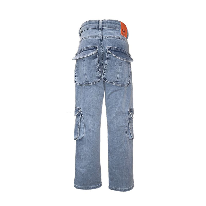 Dutch Dream Denim-Jongens Broek- Mwamba-Cargo Jeans regular-Blauw