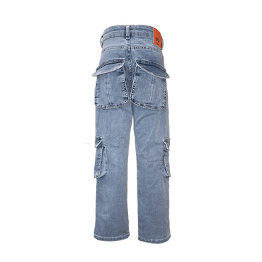 Dutch Dream Denim-Jongens Broek- Mwamba-Cargo Jeans regular-Blauw