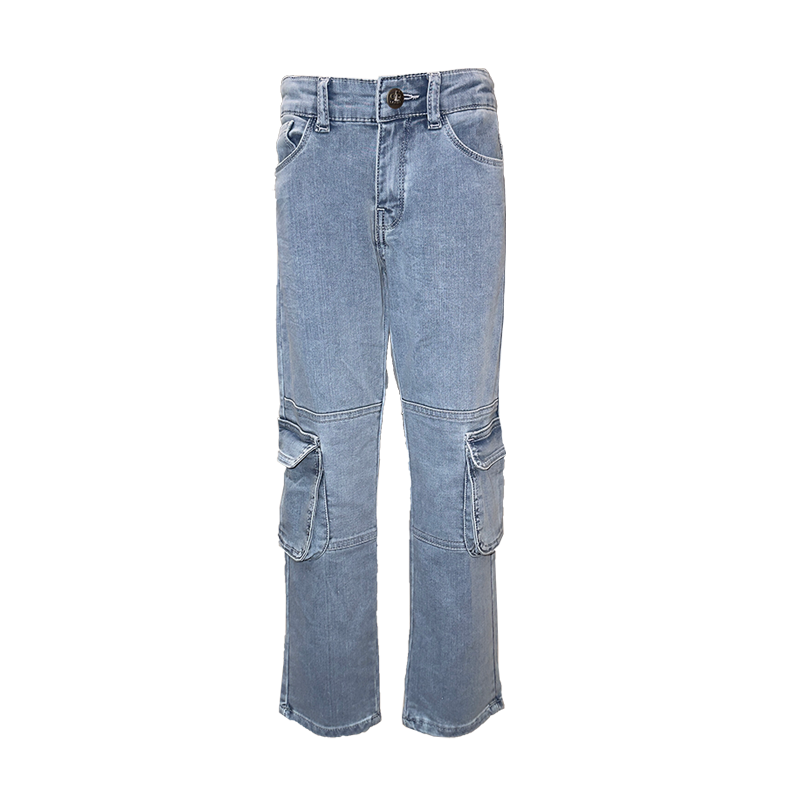 Dutch Dream Denim-Jongens Broek- Mwamba-Cargo Jeans regular-Blauw