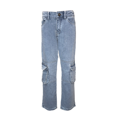 Dutch Dream Denim-Jongens Broek- Mwamba-Cargo Jeans regular-Blauw