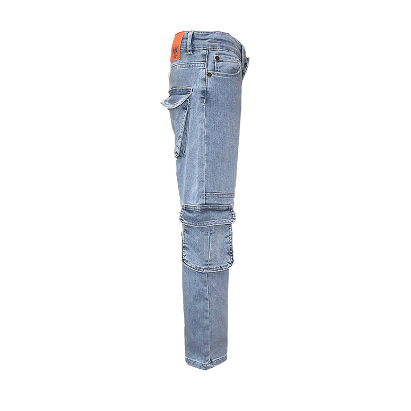 Dutch Dream Denim-Jongens Broek- Mwamba-Cargo Jeans regular-Blauw