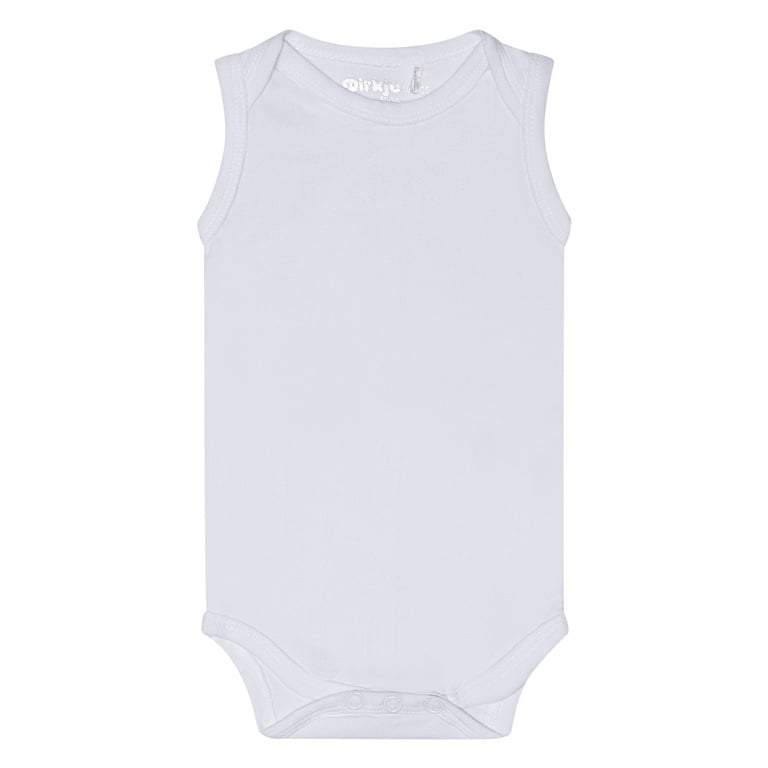 Dirkje-Baby romper mouwloos- Wit