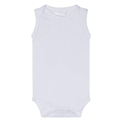 Dirkje-Baby romper mouwloos- Wit