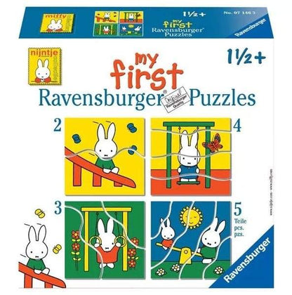 Ravensburger Nijntje in de speeltuin 4 in a box: 2,3,4,5 stukjes- Meerdere kleuren