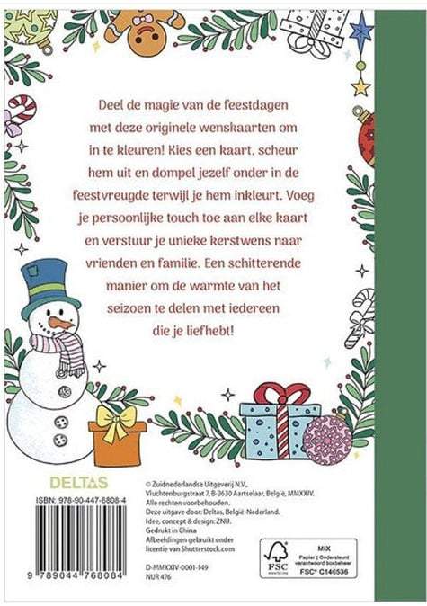 Deltas-Wenskaarten om in te kleuren - Merry Christmas