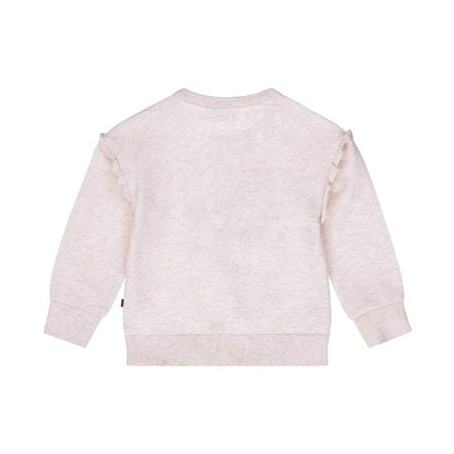 Dirkje-Meisjes sweater verlaagde schouder- Beige grijs