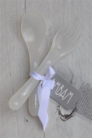 Bam Bam-Unisex Baby bestekje-White-Transparant