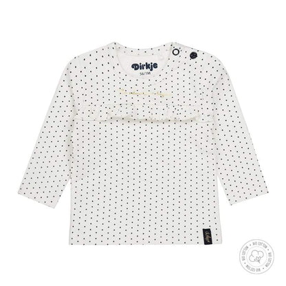 Dirkje-Baby Meisjes  t-shirt l.s Bio Cotton-Gebroken wit