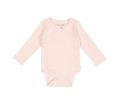 Little Dutch-Meisjes Romper overslag lange mouw -Rib roze