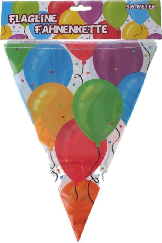 Vlaggenlijn 3,6 meter-Ballonnen print-Multi Color