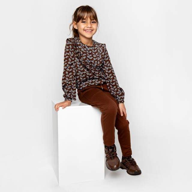 No Way Monday-Girls Blouse ls-Brown