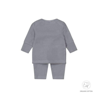 Dirkje-2 pce jongens babypakje organic cotton-Faded Blue