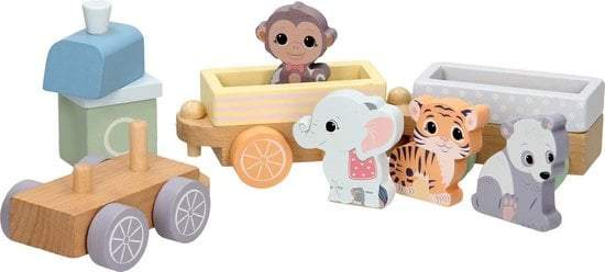 Joueco - The Wildies Family Treinset met dieren-C-Meerdere kleuren