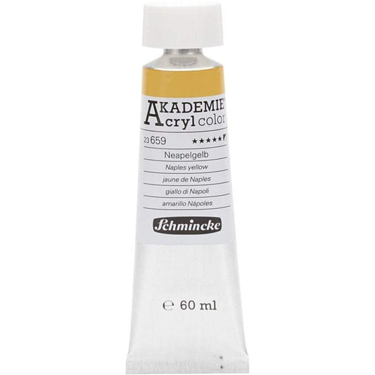 Acryl color-naples yellow (659), semi-opaque, extr. fade resistant, 60ml-Schmincke AKADEMIE