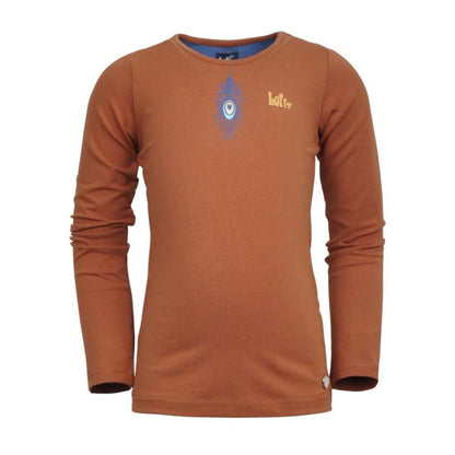 LoFff-Meisjes Shirt Longsleeve Oksana-Bruin