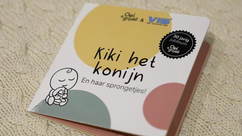 VIB-Pluche Konijn houdt doekje vast-Oei ik groei-White-Mint