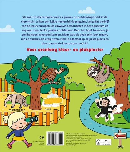 Deltas- Kleur-en stickerboek met woordjes- In de dierentuin (3-5 j.)- Multi Colour