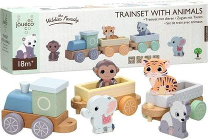 Joueco - The Wildies Family Treinset met dieren-C-Meerdere kleuren