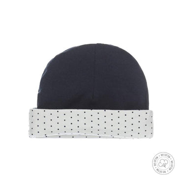 Dirkje-Baby Girls hat reversible Bio Cotton-Navy + Off white