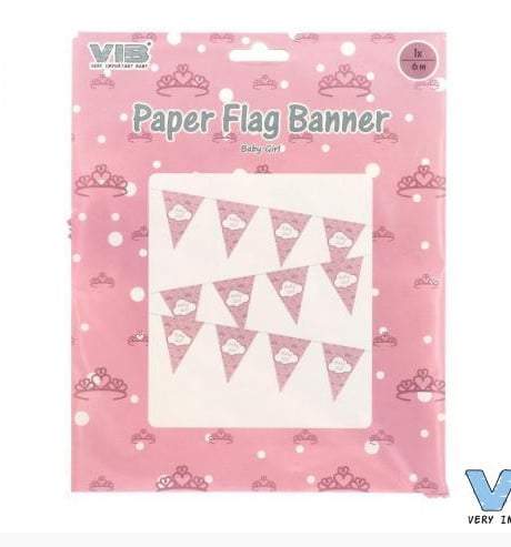 VIB-Papieren Vlag Slinger 6m Baby Meisje