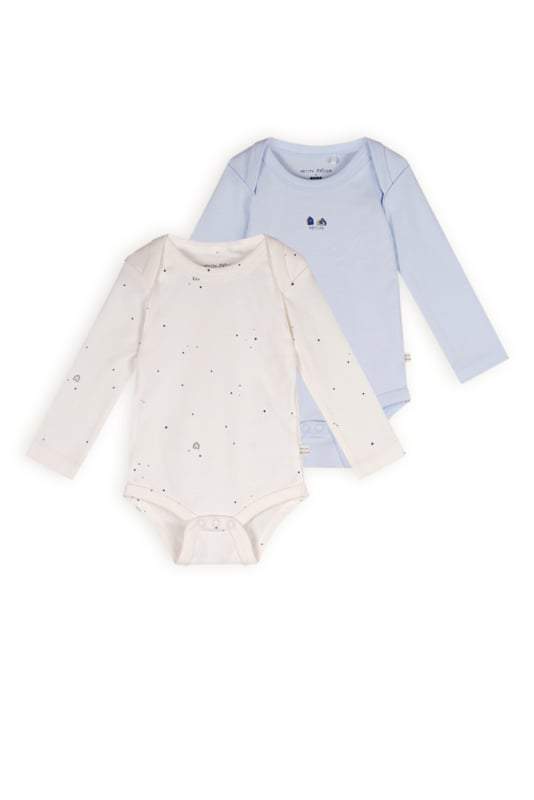 Petite Maison-Jongens 2-delige set- Romper Set Lange Mouw- Heide Blauw