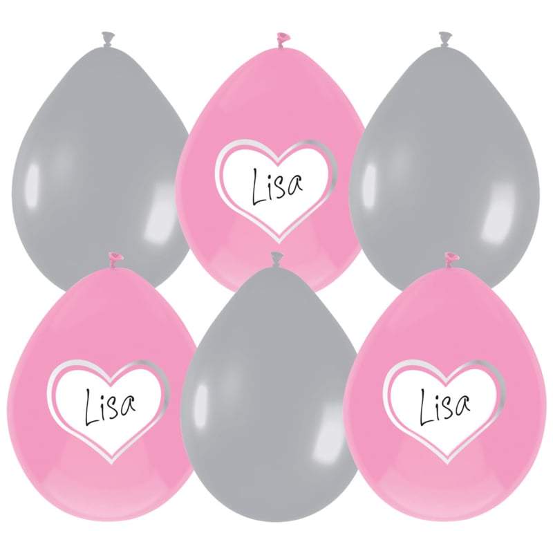 Balloons Babygirl collection.- Ballonnen 6 stuks meisje-pink