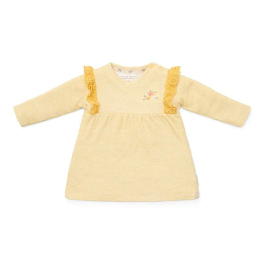 Little Dutch Meisjes-Jurk lange mouw -Warm Yellow Geruit