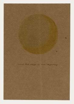 Snoozebaby Giftcard 458-trust the magic of new beginnings-Moon-Warm Brown