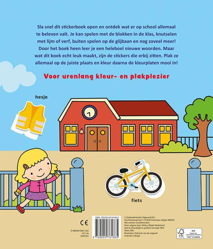 Deltas- Kleur-en stickerboek met woordjes- Op school (3-5 j.)- Multi Colour